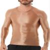 Linjinx Men's Shiny Long Sleeve Tights Tee Sportswear Gym Suit Transparent Compression T Shirt Coffee Medium view 1