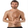 Linjinx Men's Shiny Long Sleeve Tights Tee Sportswear Gym Suit Transparent Compression T Shirt Coffee Medium view 3