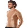 Linjinx Men's Shiny Long Sleeve Tights Tee Sportswear Gym Suit Transparent Compression T Shirt Coffee Medium view 4