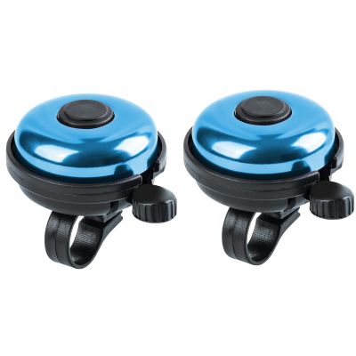 Xthuge Classic Bike Bell, Aluminum Bicycle Bell, Loud Crisp Clear Sound Bicycle Bike Bell for Adults Kids(Blue-Right Hand Use2 Pack)