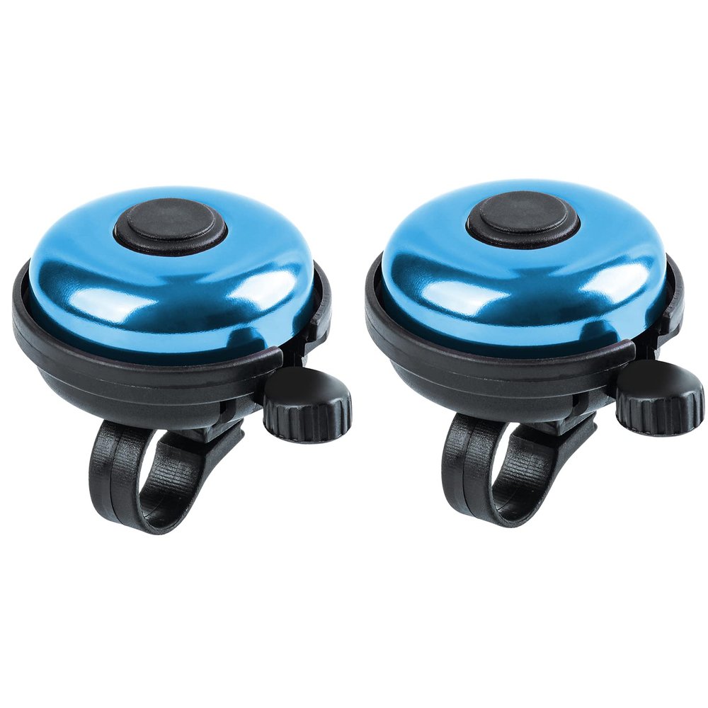 Xthuge Classic Bike Bell, Aluminum Bicycle Bell, Loud Crisp Clear Sound Bicycle Bike Bell for Adults Kids(Blue-Right Hand Use2 Pack)