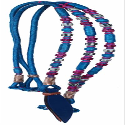 CHALLENGER Horse Western Tack Leather Rawhide Romel Romal Reins Contoured Popper 66BT07