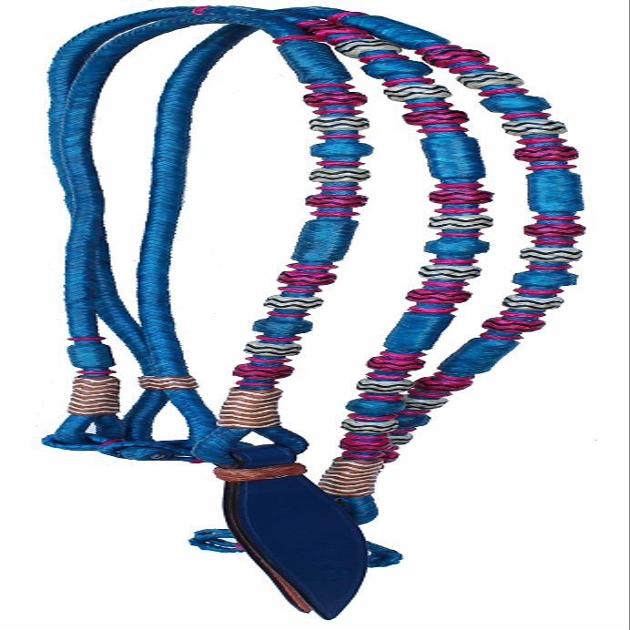 CHALLENGER Horse Western Tack Leather Rawhide Romel Romal Reins Contoured Popper 66BT07