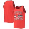 47 Men's Orange Cleveland Browns Edge Super Rival Tank Top view 1
