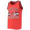 47 Men's Orange Cleveland Browns Edge Super Rival Tank Top view 2