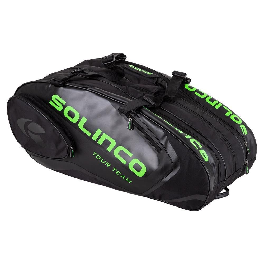 6-Pack Tour Racquet Bag Black/N. Green