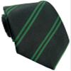 School Ties (14 Double Stripe Variations) Secondary/High School Size, Bottle & Emerald Green, Length: 52 inches view 1