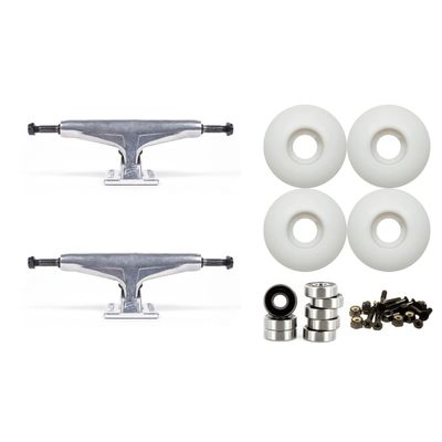 Tensor Aluminum (7.63") Skateboard Trucks 52mm Wheels and Bullseye Bearings Combo Package