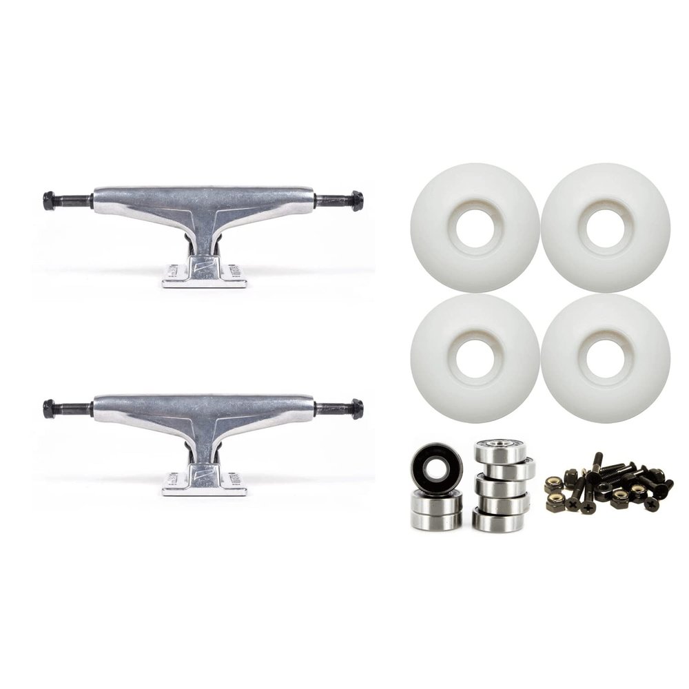Tensor Aluminum (7.63") Skateboard Trucks 52mm Wheels and Bullseye Bearings Combo Package