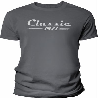 55th Birthday Gift Shirt for Men - Classic Retro 1971 - Charcoal-4X