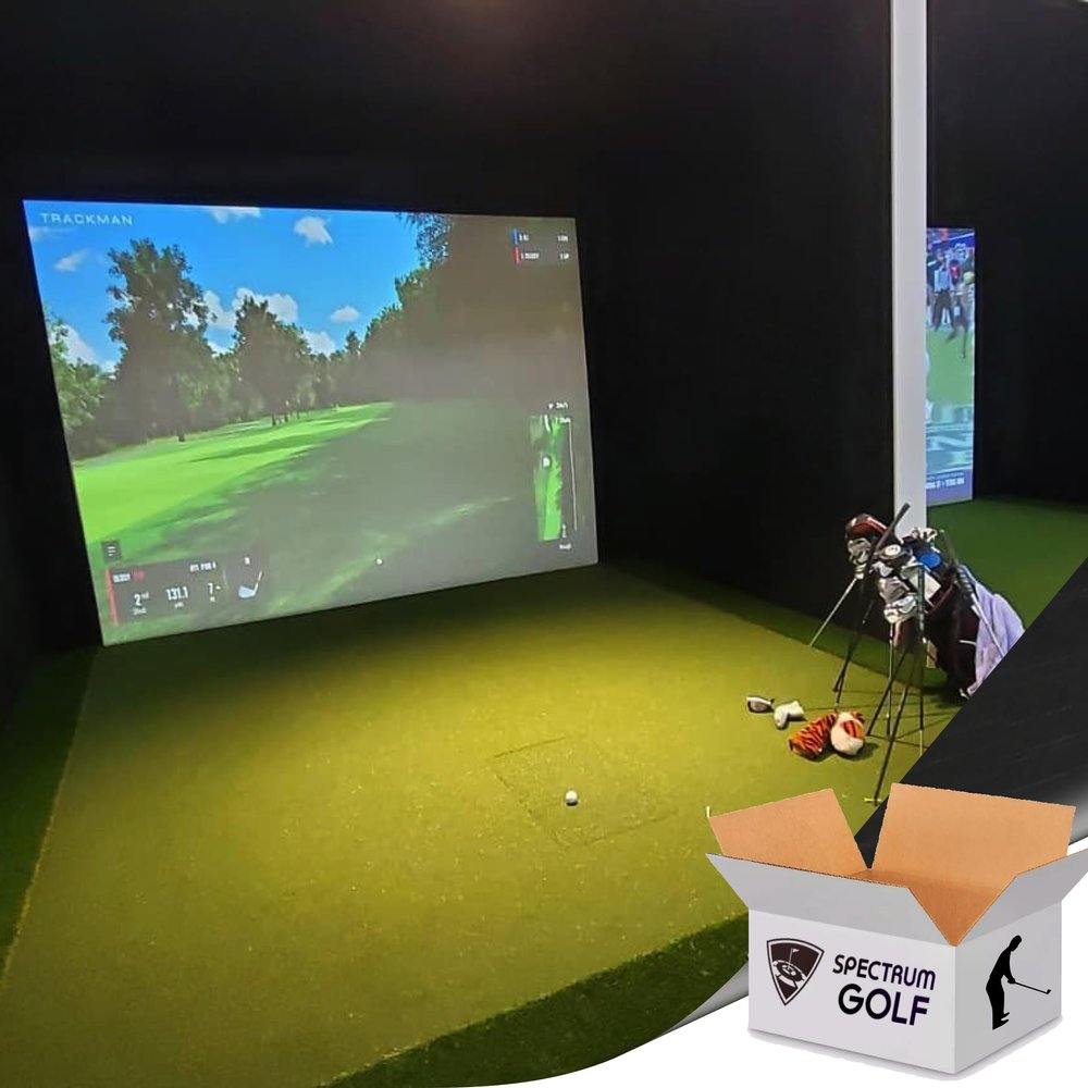 Golf Impact Screen Poly Blend-Hanging for Golf Simulator-Triple Hemmed (144 x 108 with adj Straps)