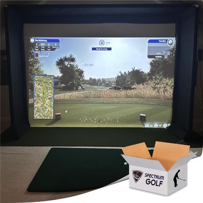 Golf Screen Poly Blend Notched for Golf Simulator-Triple Hemmed-US Made (120 x 105)