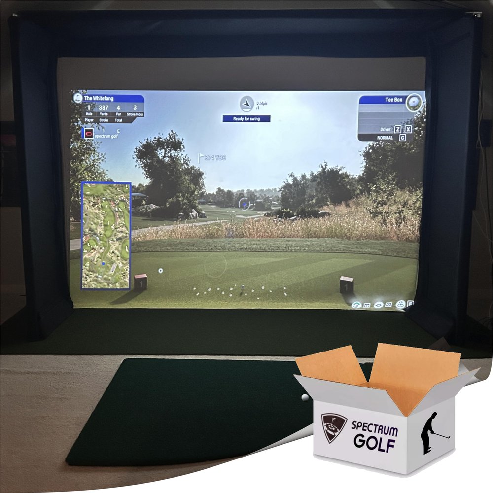Golf Screen Poly Blend Notched for Golf Simulator-Triple Hemmed-US Made (120 x 105)