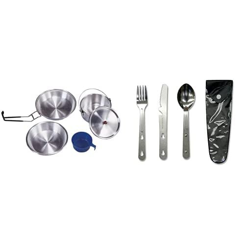 Stansport 1 Person Mess Kit with Stainless Steel Utensil Set