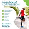Calf Compression Sleeves for Men and Women - Footless Compression Socks for Runners, Shin Splints, Varicose Vein & Pain Relief - Leg Brace for Running, Cycling, Travel - Large, Black-Grey view 4