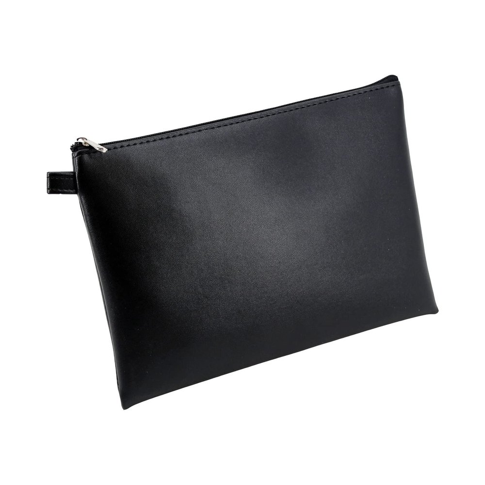 Alassio 42231 Bench Accessory Bag Imitation Leather with Zip Closure for Coins, Banknotes and Valuables Money Pouch Approx. 23 x 16 cm Black