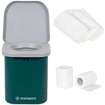 Stansport Camp Toilet with Replacement Bags and Toilet Tissue