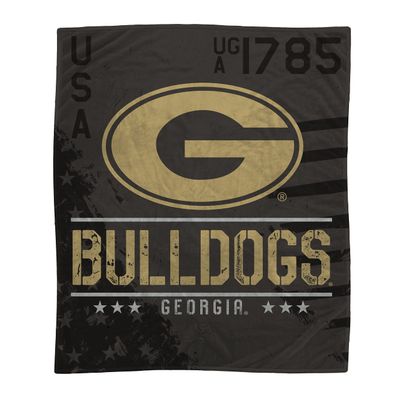 Proformance Home Officially Licensed NCAA Georgia Bulldogs Black Camo Flannel Fleece Blanket