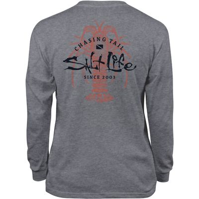 Salt Life Chasing Lobster Tail Youth Short Sleeve Classic Fit Shirt, Athletic Heather, Small