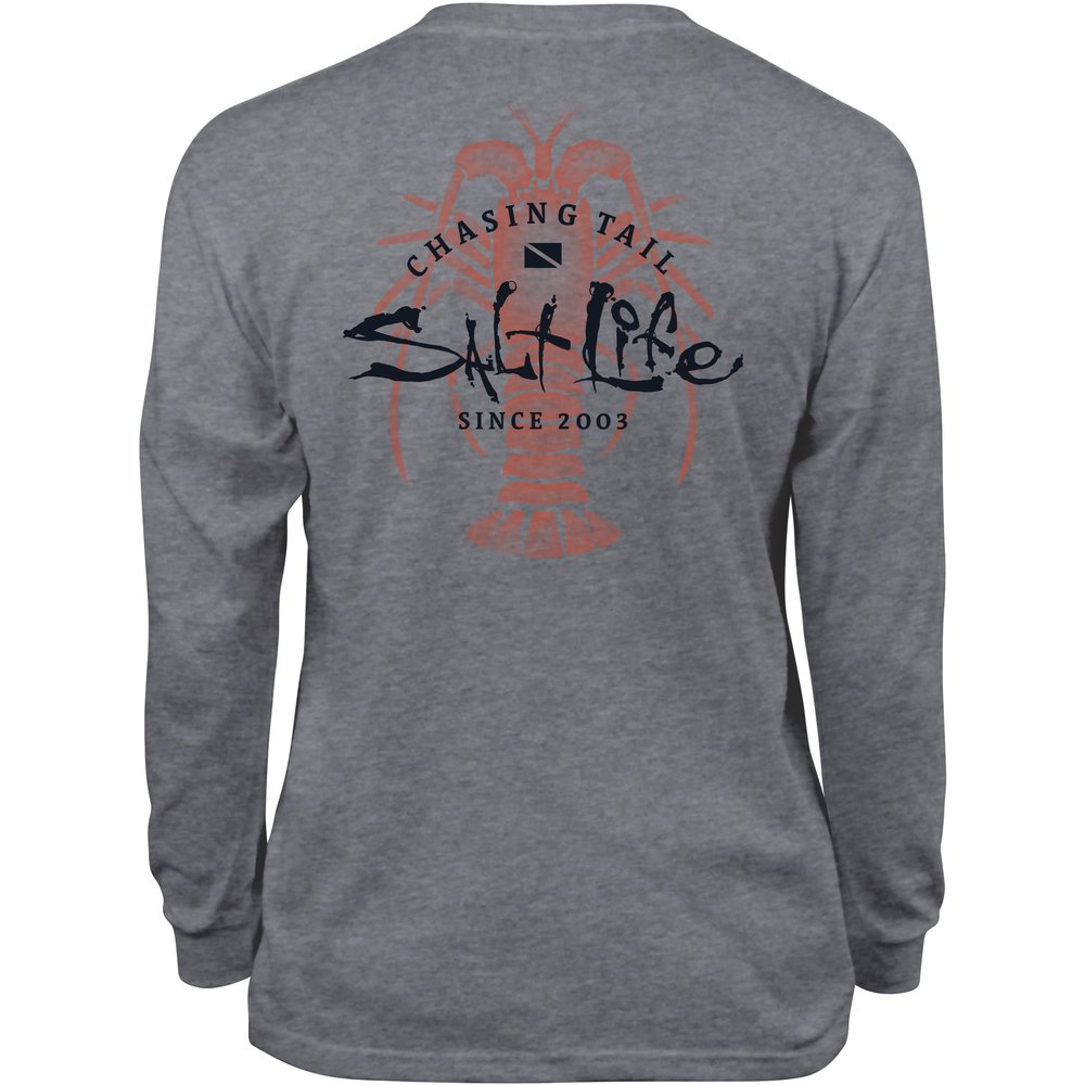 Salt Life Chasing Lobster Tail Youth Short Sleeve Classic Fit Shirt, Athletic Heather, Small