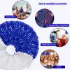 Chivao 24 Pcs Cheerleading Pom Poms, Metallic Foil Handle Cheer Squad Team Spirited Fun for Party, Sports Dance Cheer, 30 Grams Weight Each(Blue, White) view 4