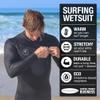 Ho Stevie! Mens Surfing Wetsuit - Chest Zip Fullsuit - Warm Superstretch 3/2mm or 4/3mm Neoprene w/GBS Seams (Black 3/2mm, XS (Extra Small)) view 2