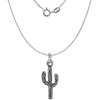 7/8 inch Sterling Silver Arizona Saguaro Cactus Necklace Diamond-Cut Oxidized finish 24 inch BX_15 view 3