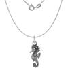 7/8 inch Sterling Silver Seahorse Necklace Diamond-Cut Oxidized finish 24 inch BX_15 view 3