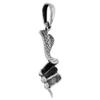 1 1/4 inch Sterling Silver Coiled Cobra Snake Necklace Diamond-Cut Oxidized finish 16 inch BX_15 view 2
