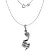 1 1/4 inch Sterling Silver Coiled Cobra Snake Necklace Diamond-Cut Oxidized finish 16 inch BX_15 view 3