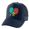 ALLNTRENDS Ping Pong Embroidered Trucker Hat Summer Vacation Graphic Cap (Navy Blue) view 1