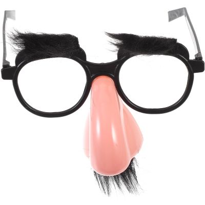 GANAZONO Disguise Moustache Glasses with Big Nose Fake Nose Eyebrow Eyewear Party Eyeglass Cosplay Party Dress Up Props for Halloween Party Supplies