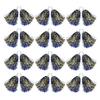 Hooshing 12PCS Pom Poms Cheerleading Blue and Gold Metallic Foil Cheer Pom Poms with Plastic Handles for Rooters Cheering Team Spirit Sports view 1