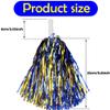 Hooshing 12PCS Pom Poms Cheerleading Blue and Gold Metallic Foil Cheer Pom Poms with Plastic Handles for Rooters Cheering Team Spirit Sports view 2