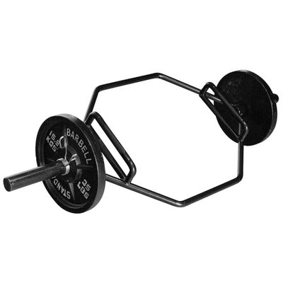 Hex Bar Weights Set Olympic Weight Plates Set for Deadlift Weightlifting Bodybuilding 2 Inch Hexagon Trap Bar with Weights for Exercise & Fitness Home Gyms (Trap Bar 55lbs + 35 LBs Plates 1 Pair)