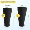 Hicarer Soccer Shin Guards Sleeves 4 Pairs Flexible Soccer Shin Guard Leg Performance Support Polyester Soccer Shin Guard Sleeve Holder with Pocket for Soccer Sport (Black, M) view 2