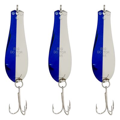 Doctor Spoons Orginal Fishing Lures Series - Made in USA - Saltwater & Freshwater - Eagle Claw Hook - Walleye, Bass, Northern, Pike, Salmon, Trout, Striper & More - Casting, Jigging, Trolling 3 Pack