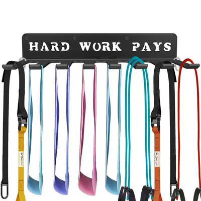 WIPHANY Home Gym Accessories Organization Storage Rack Equipment For Home 8 Hook Wall Hanger Display Gear Barbells Resistance Bands Jump Ropes Lifting Belt Hanger Accessories Hardware Included