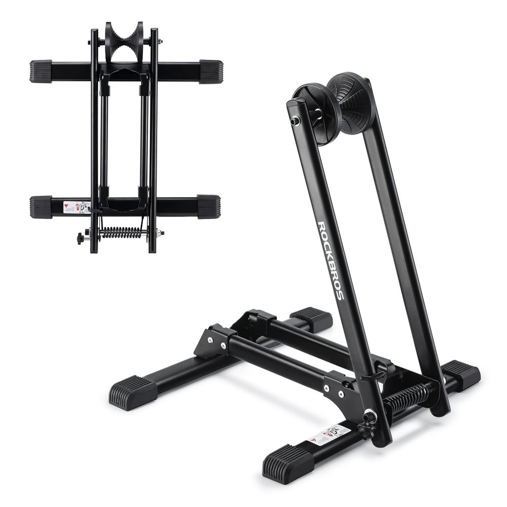 ROCKBROS Foldable Bike Stand Floor Bike Parking Stand Bicycle Rack for 20"-29" Mountain Road Indoor Outdoor Garage Storage