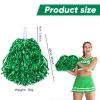 Chivao 24 Pcs Cheerleading Pom Poms, Metallic Foil Handle Cheer Squad Team Spirited Fun for Party, Sports Dance Cheer, 30 Grams Weight Each(Green) view 2