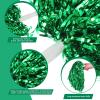 Chivao 24 Pcs Cheerleading Pom Poms, Metallic Foil Handle Cheer Squad Team Spirited Fun for Party, Sports Dance Cheer, 30 Grams Weight Each(Green) view 3