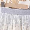 Alvivi Baby Girls Leggings with Floral Lace Mesh Skirt Toddler Fake Two-Piece Footless Tights Pants Grey 4-5 Years view 3