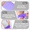 Amrta Gymnastics Grips Wristbands Sets for Girls Youth Kids 2 Pair Palm Protection Equipment with Wrist Support, Gymnastic Bar Grip Gloves Set Weightlifting Sports Workout (XS, Purple-Pink) view 3