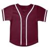 babyhealthy Kids Baseball Jersey Button Down Hip Hop Personalized Sport T Shirts Tops for Boys Girls Wine Red view 1