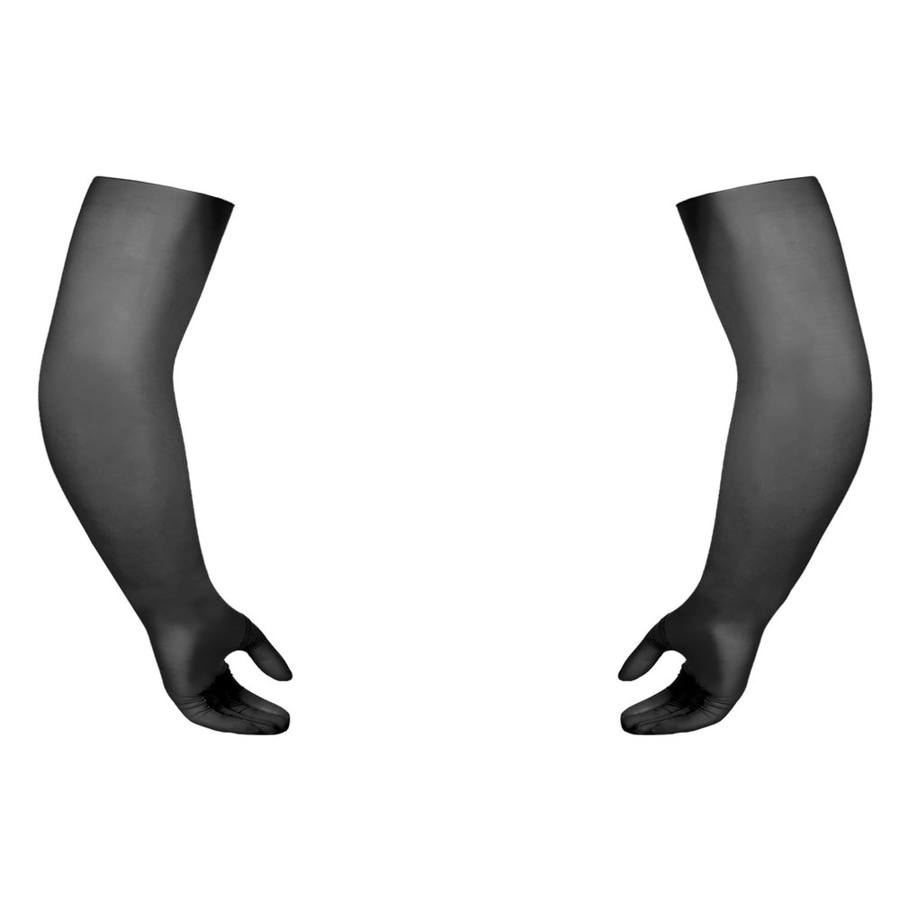 Fldy Mens Sexy Long Sleeve Mesh Gloves Mesh Gauntlets Versatile Armsleeve Sexy Lingerie Liturgy Mittens Black One Size