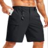 TACVASEN Men's Hiking Cargo Shorts Black Shorts with 5 Pockets D-Ring Quick Dry Lightweight Fishing Golf Casual Trekking view 1
