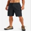 TACVASEN Men's Hiking Cargo Shorts Black Shorts with 5 Pockets D-Ring Quick Dry Lightweight Fishing Golf Casual Trekking view 2