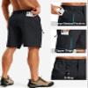 TACVASEN Men's Hiking Cargo Shorts Black Shorts with 5 Pockets D-Ring Quick Dry Lightweight Fishing Golf Casual Trekking view 3