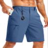 TACVASEN Mens Hiking Shorts Quick Dry Golf Cargo Lightweight Elastic Waist Travel Fishing Shorts with Pockets Blue Grey view 1