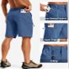 TACVASEN Mens Hiking Shorts Quick Dry Golf Cargo Lightweight Elastic Waist Travel Fishing Shorts with Pockets Blue Grey view 3